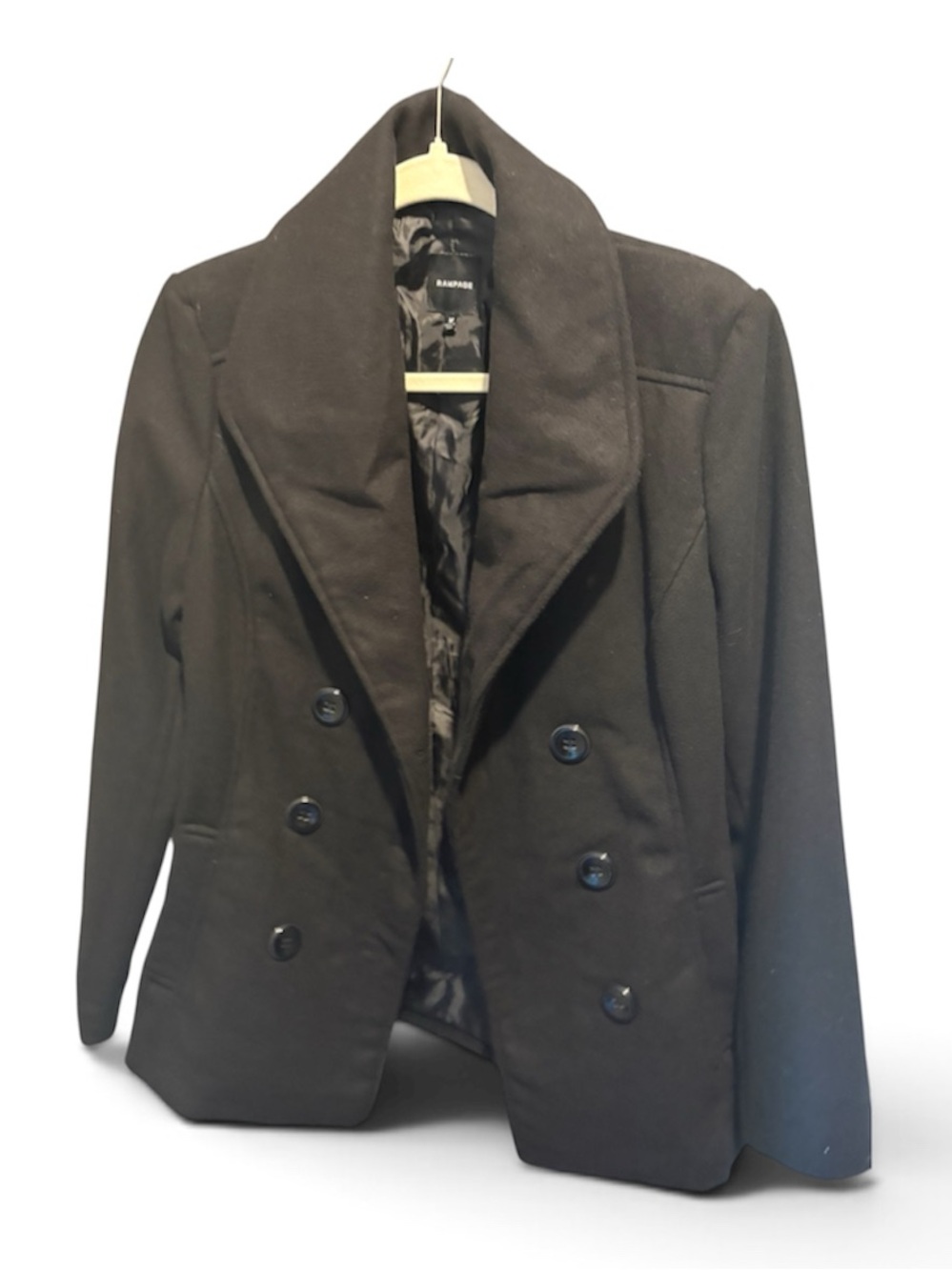 Rampage Dark Brown Double-Breasted Peacoat